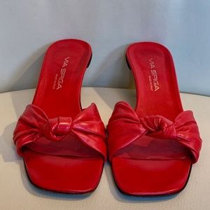 Via Spiga Genuine Leather Sandals Red